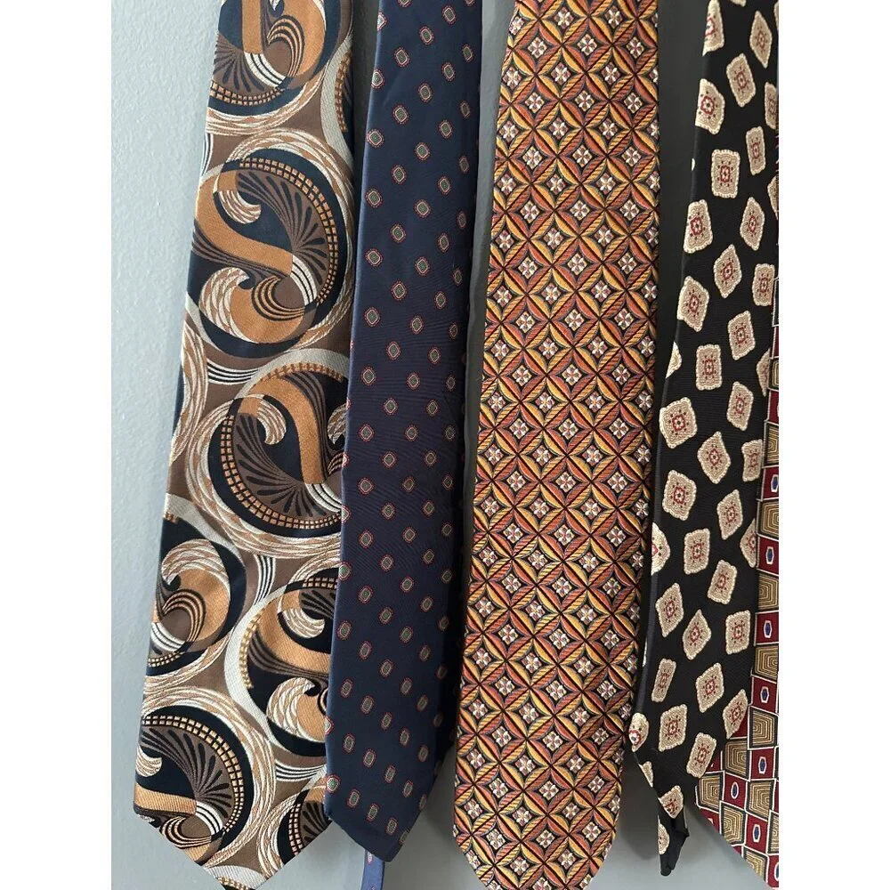 Lot of 6 Men’s Neckties Satin NFL & Cartoon Prints Mixed Pattern Retro Y2K work